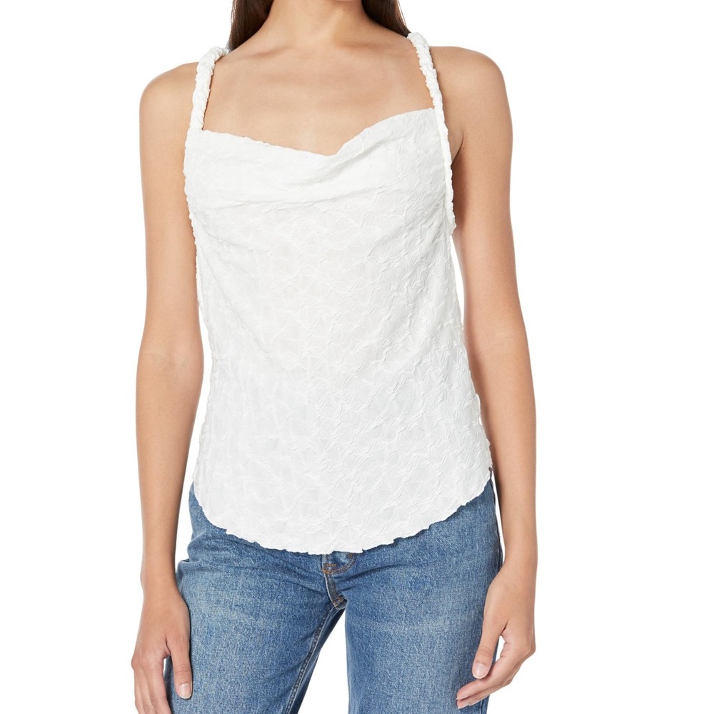 NWT Free People Mykonos Textured Tank, Optic White, XL